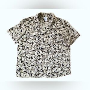 Modern Essentials Petite Floral Button Down Shirt Size 10 Retro Party Top